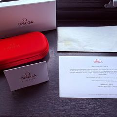 Genuine Omega red strap travel case and presentation set