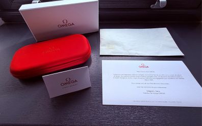 Genuine Omega red strap travel case and presentation set
