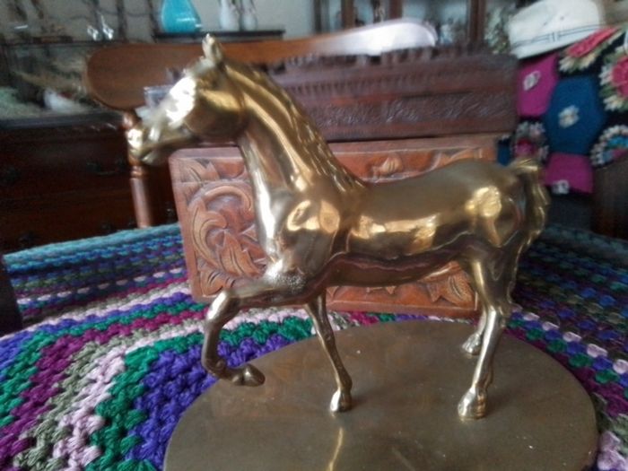 Large Brass Horse Ornament