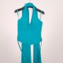 Bella Formals by Venus Teal Blue Top Chiffon Pleated Midi Skirt Scarf Co Ord Set 10-12UK/38-40EU Image 6