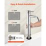 Single Handle Sink Faucet, Chrome-Plated Silver Faucet Kitchen Sink, 1 or 3 Hole Kitchen Water Faucets with Push-Button Drain, Suitable for Bathroom, RV, Bar, Public Restroom, High Arc Faucet Image 4