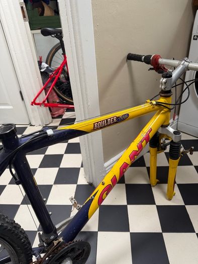 Giant boulder mountain bike