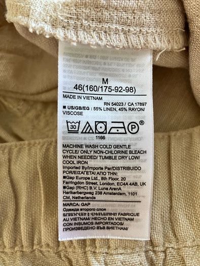 Size 12 Linen Mix Cropped Trousers by Gap