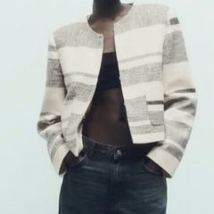 Zara Structured Striped Blazer BNWT