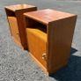 Retro Vintage mid -century Meredew oak bedside cabinets c1960s Image 3