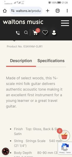 Yamaha 3/4 folk Guitar with Gigbag natural