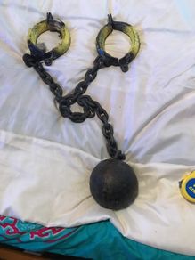 Cast iron ball and chain