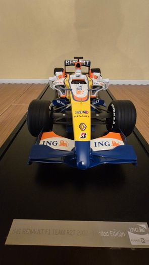 A 1:6 scale (32 inches long Formula 1 car) limited edition model of the 2007 Season ING Renault R27 F1 Team car
