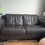 Brown Leather couches 162cm (2 available) Image 3