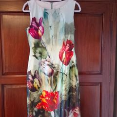 Satin floral print dress
