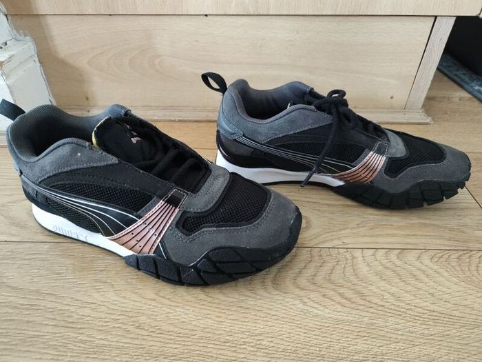 Puma Chunky Trainers UK 5 EU 38 Black Grey Pink Lace Up Sneakers Women
