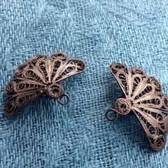 Clip on Fan and Leaf Earrings