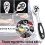 46 Piece 1/4 Inch Drive Socket Set&Tool Sets,Ratchet Wrench Set with 4-14mm Cr-V Sockets,Screwdriver Bits,Extension Bars for Household Car Bike Repair (FREE POSTAGE) Image 3