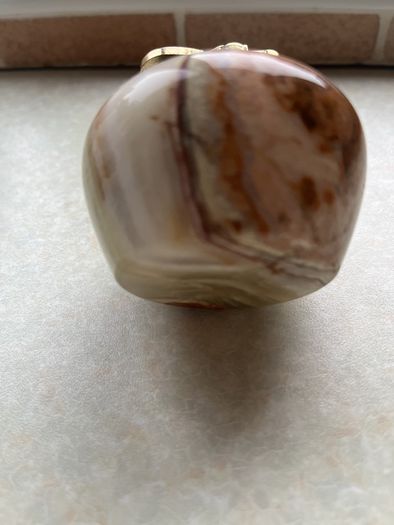 Vintage Japanese Green/Brown 1960's Onyx Marble Stone 3 pce set