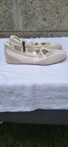 Marks & Spencers White  Ankle Tie Ballet Flat Trainers