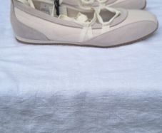 Marks & Spencers White  Ankle Tie Ballet Flat Trainers
