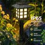 Solar Lights Outdoor Garden, 8 Pack Garden Lights Solar Powered Waterproof, Solar Lights Outdoor, Landscape, Path, Yard, Patio, Driveway,Pathway,Warm White,Auto ON/Off Image 2