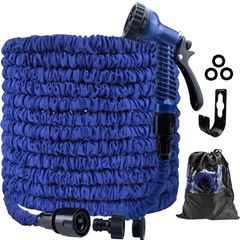 CNMTCCO Garden Hose Pipe, 100FT Garden Hoses Expandable with 3/4", 1/2" Fittings, Expanding Magic Hose, with 7 Function Spray Nozzle, Anti-Leakage Latex Core Hosepipe (30M)