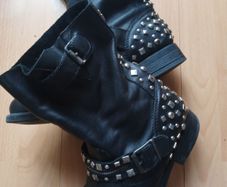 River Island leather studded biker boots