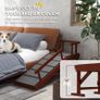 Wooden Dog Ramp with Removable Guardrails, Non-Slip Surface, 125 cm Long, Brown Image 3