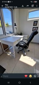 desk, chair and drawers