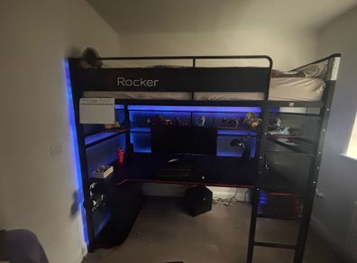 Single (3') Loft Bed with Desk by X Rocker