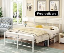 King Size Bed Frame with Victorian Headboard and Footboard