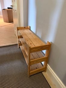 Solid wood shoe rack