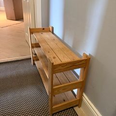 Solid wood shoe rack