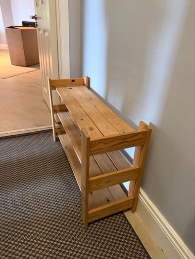 Solid wood shoe rack