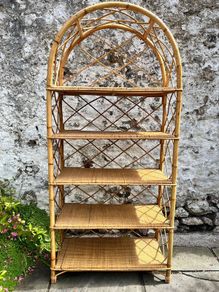 Vintage rattan / bamboo bookshelf
