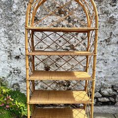 Vintage rattan / bamboo bookshelf