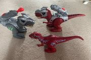 Walking roaring dinosaurs x3