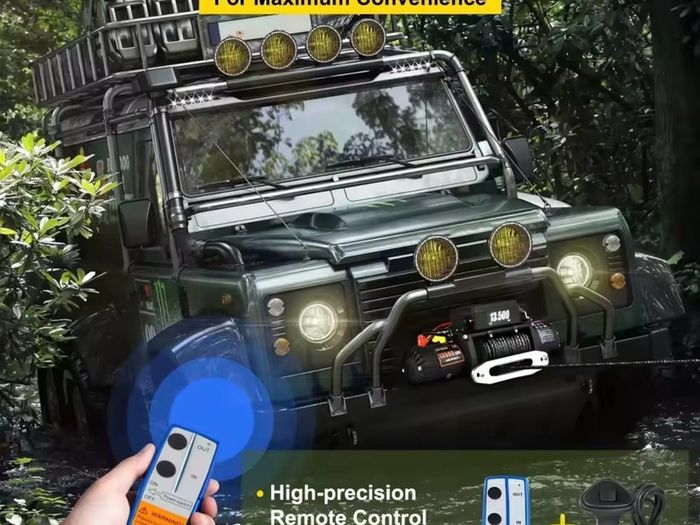 6 tone 12V Electric Winch Synthetic Tow Rope Winch 24M/92FT Lifting Hoist for 4X4 Car Trailer ATV Truck Off Road Boat