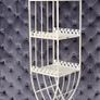Bathroom Shelf Country Style White Standing Shelf Metal Shelf Antique Bathroom Cabinet Image 5