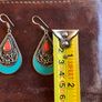 Red Coral & Turquoise Tibetan Silver Earrings Image 3