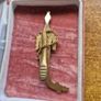 Vintage Sabre Blade Sword Brooch Tie Pin Clip Toledo Damascene Style Goldtone Image 5