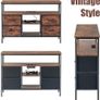 Vintage Living Room Cabinet with LED Lighting, Vintage Chest of Drawers with 4 Drawers, 110 x 30 x 78 cm, 2 USB and 2 AC Ports, Wooden Sideboard for Living Room, Perfect for Sideboard Kitchen Image 5