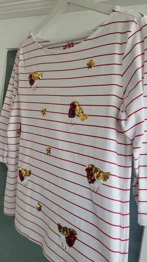 Nutmeg red and white striped Sz 16 (Fit 14-16UK)