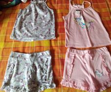 girls T-shirt and short sets aged 6-7 yrs