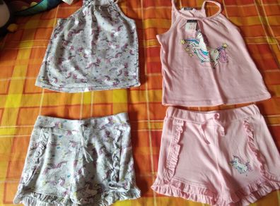 girls T-shirt and short sets aged 6-7 yrs