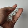 367 - Set of 3 Vintage Collectible Decorative Clear Glass Small Pills Bottles Image 3