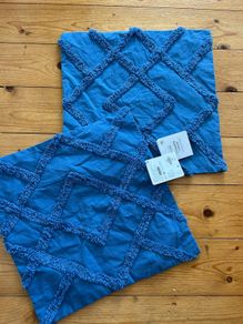 NEW Blue Cushion Covers x2