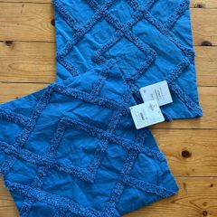 NEW Blue Cushion Covers x2