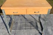 Butcher Block Table Island on wheels