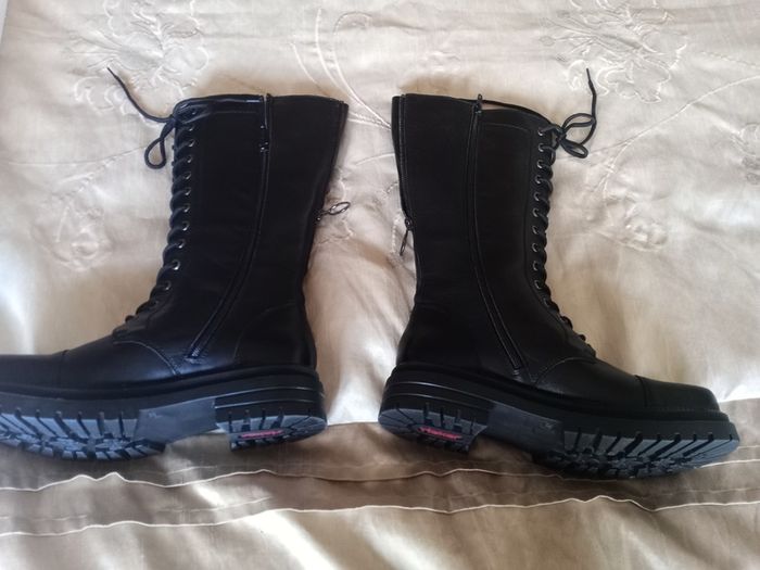 Boots Ladies Rieker Zip Lace High Leg Boot Size 38 (5)