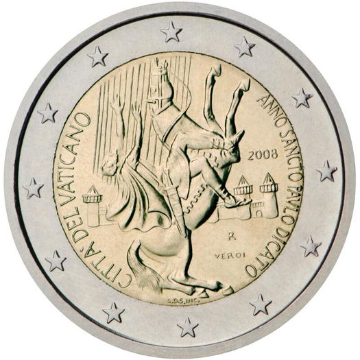 Vatican 2 Euro Commemorative Coin 2008 - Saint Paul's Year. In Blister/ Folder Card. BU