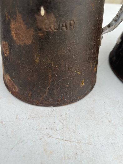 Antique hand made measures .quart. 1/2 pint / pint