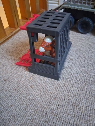 Imaginext jurassic world Hauler, Stygimoloch dinosaur cage & Owen figure, Claire and Gyrosphere action figure