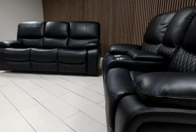 Rita Recliner Sofa 3+2 set black
